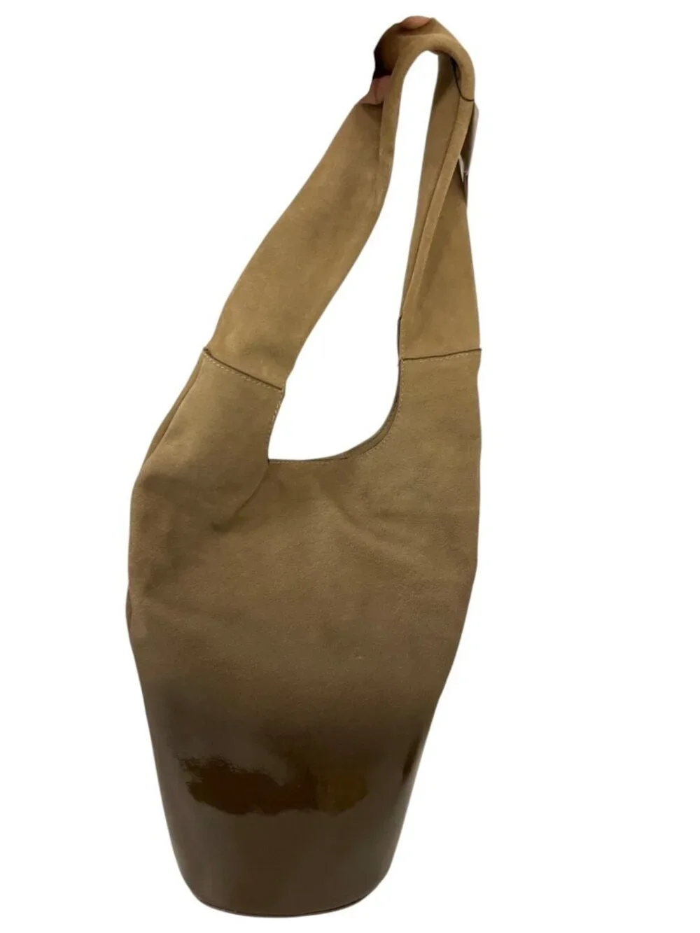 Zara Womens Leather Hobo Bag Sac Medium Brown Ombre 6130/410 NWT